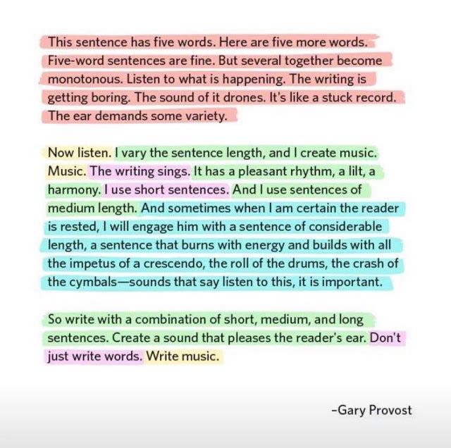 This Sentence Has Five Words: A Lesson from Gary Provost on Varying  Sentence Length