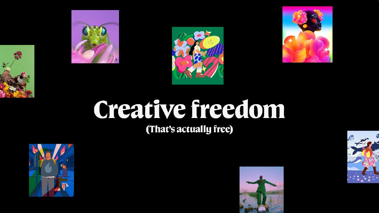 screenshot of Affinity website, which reads: Creative Freedom (that's actually free)