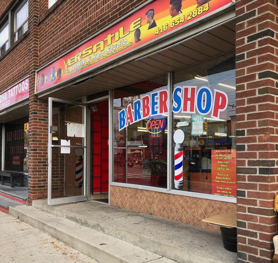 barbershop storefront