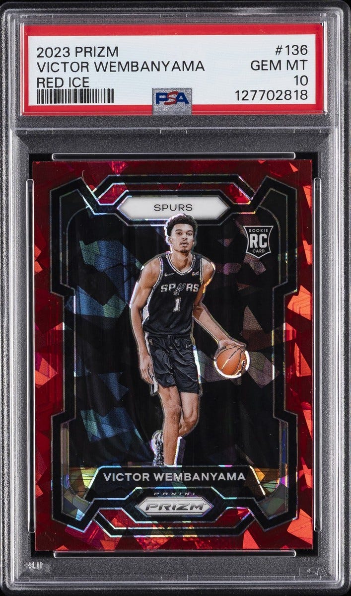 2023 PANINI PRIZM RED ICE #136 VICTOR WEMBANYAMA ROOKIE RC PSA 10 2023 PANINI PRIZM RED ICE #136 VICTOR WEMBANYAMA ROOKIE RC PSA 10