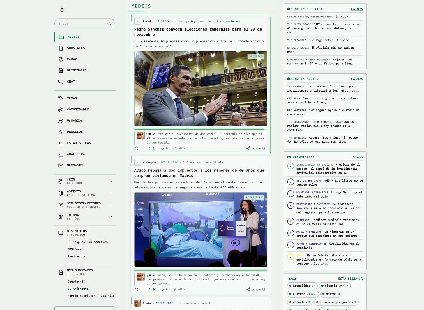 Hoy lanzamos Deltha, una red social contralgorítmica para visibilizar autores de Substack 1 Portada de Deltha