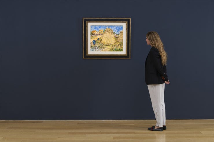 'Meules de blé' zoals aangeboden bij Christie's (klik op afbeelding voor meer informatie)