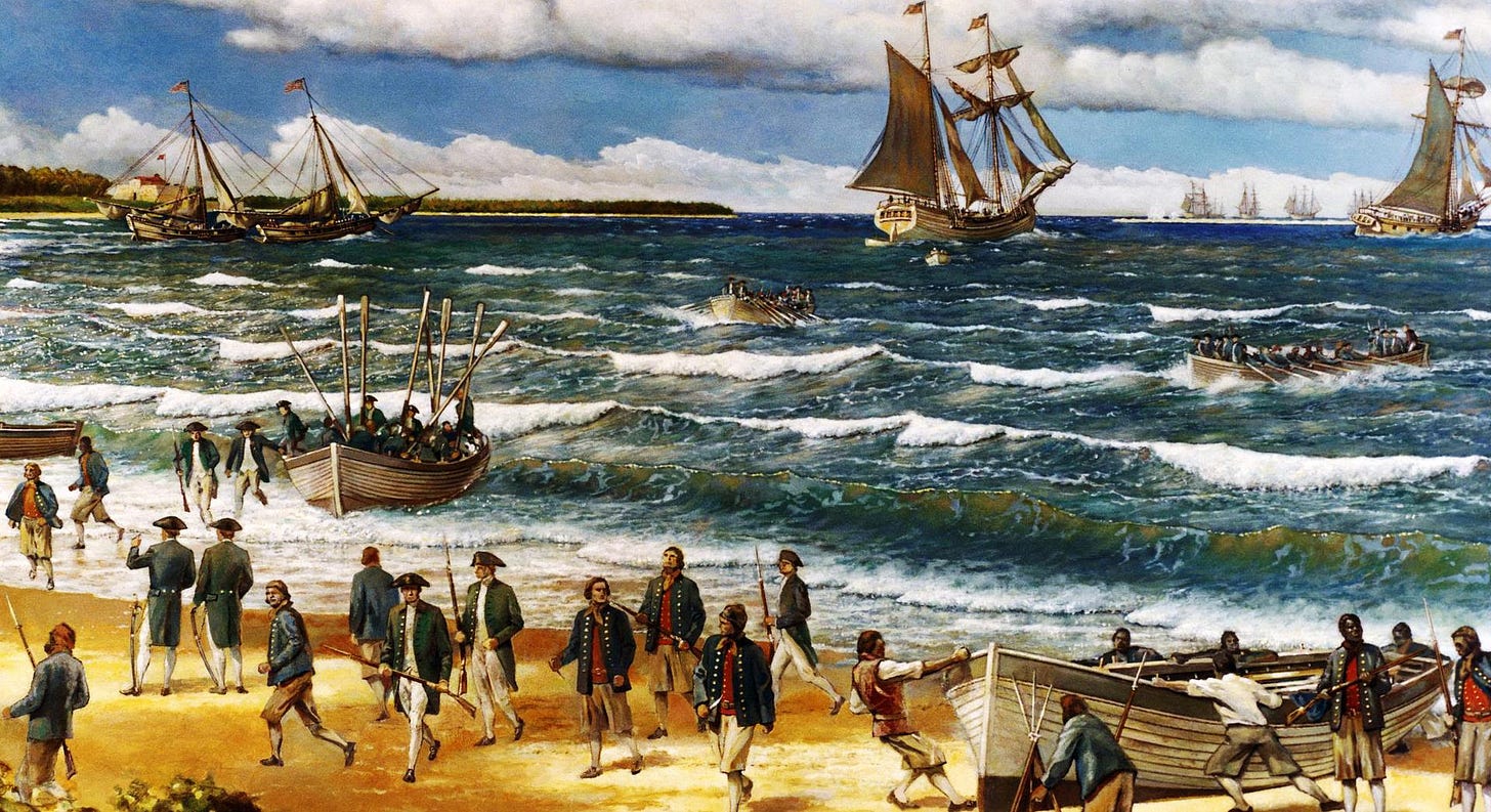 Marines at the Battle of Nassau, 1776