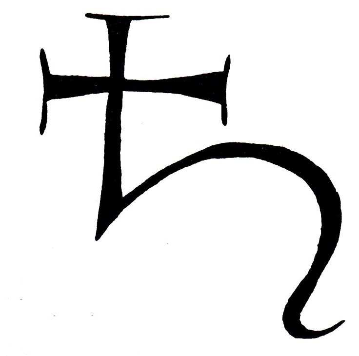 This may contain: a black and white drawing of the letter f