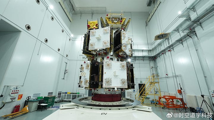 Twelve Geespace satellites being prepared for launch on Jielong-3's payload adapter.