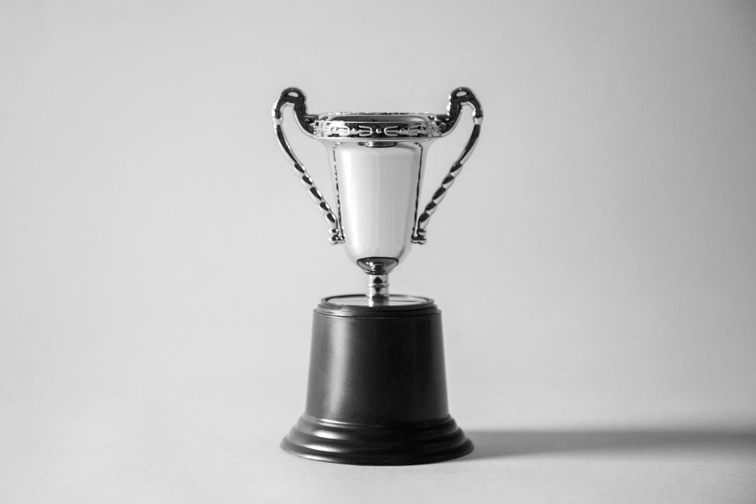 yellow and white trophy yellow and white trophy