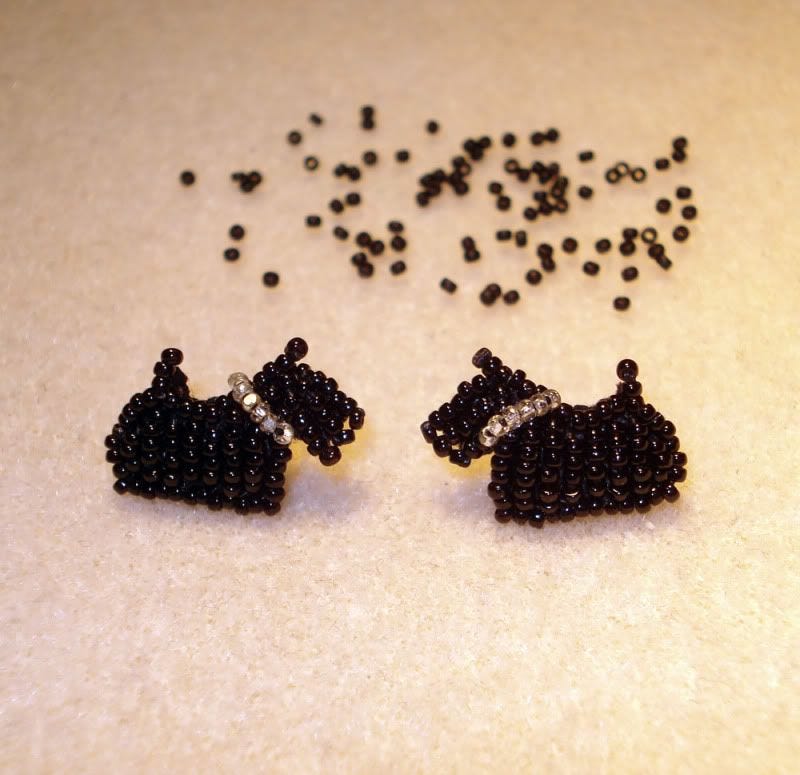 Tiny Beaded Scottie dog Scottish Terrier stud earrings bead embroidery beadwork etsy pin brooch Tiny Beaded Scottie dog Scottish Terrier stud earrings bead embroidery beadwork etsy pin brooch