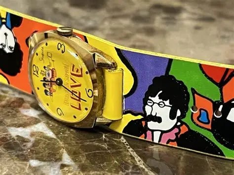 Beatles Yellow Submarine LOVE Mechanical 34mm by Sheffield 1968 Watch ... Beatles Yellow Submarine LOVE Mechanical 34mm by Sheffield 1968 Watch ...