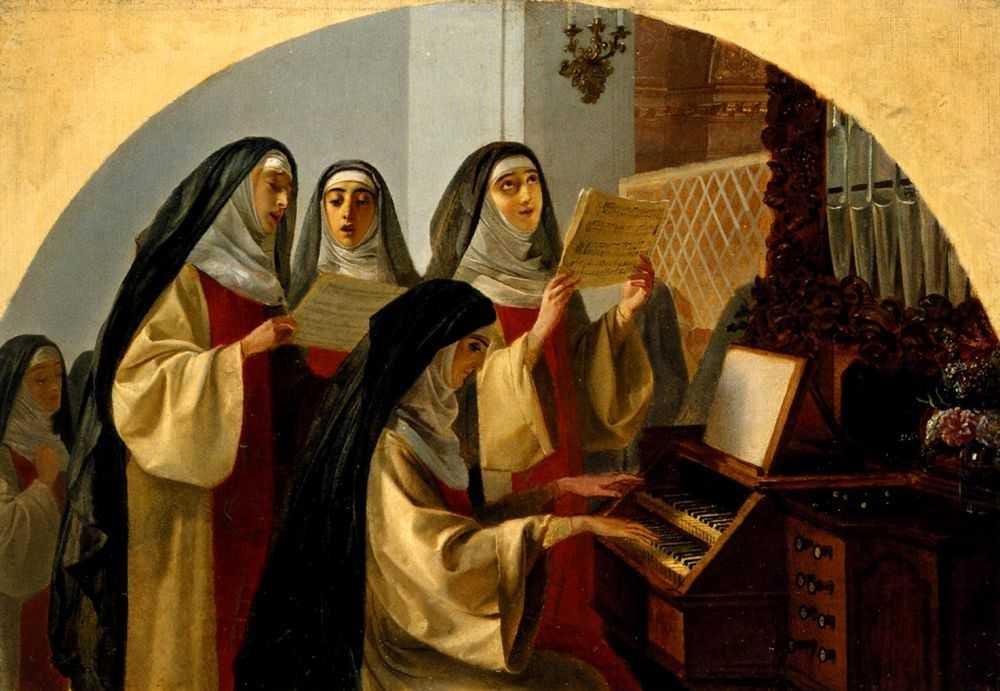Museu De Reproduções De Arte Nuns of the Nunnery of Saint Heart in Rome, 1849 por Karl Pavlovich ...