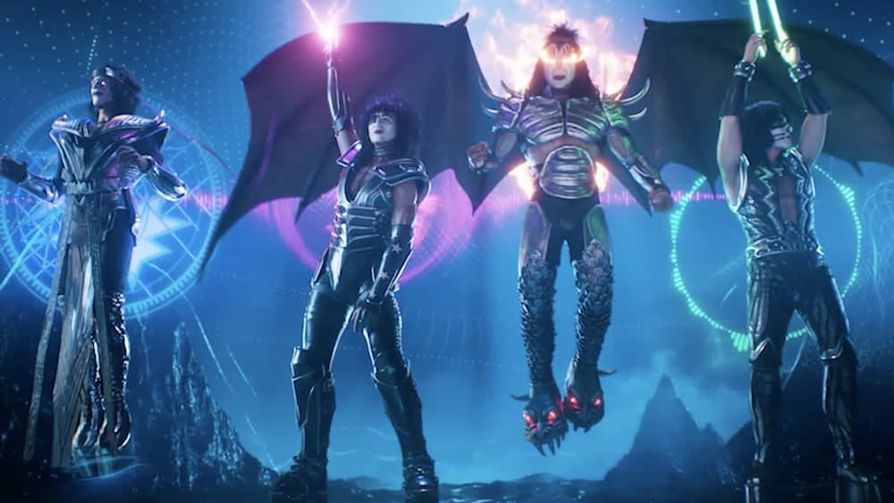 A screenshot of Kiss' virtual avatars