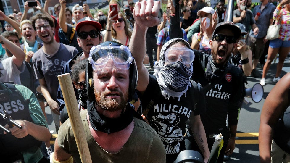 Antifa activists say violence is necessary