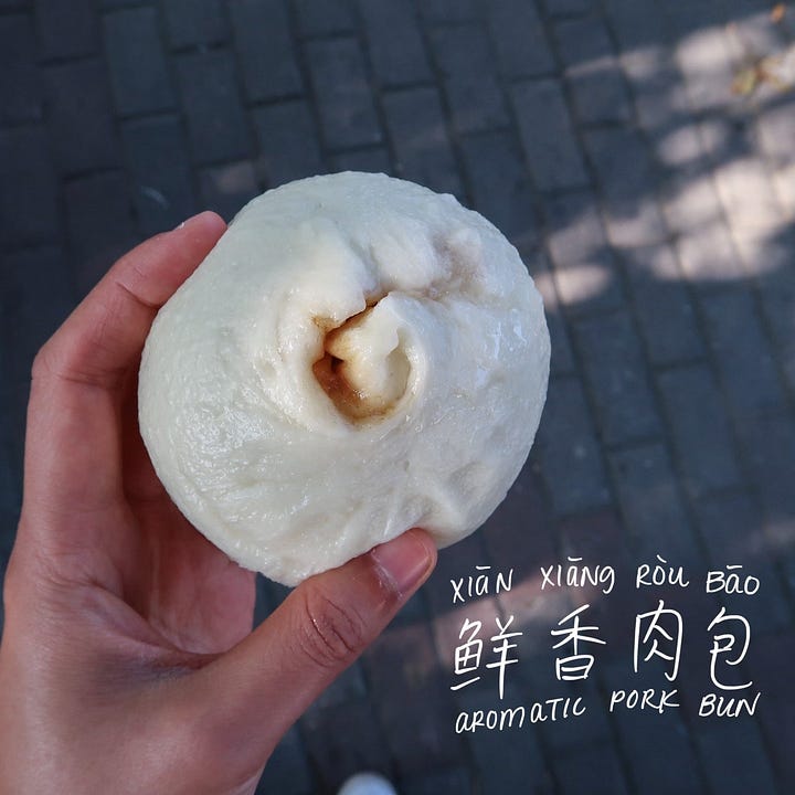 pork bao (鲜肉包, xiān ròubāo)