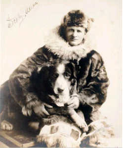 Allan Alexander, "Scotty" Allan posing with some of his sled dogs.