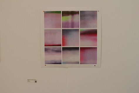 A selection pof artwoerks with various screens prints and 3d plastic peripherals. 