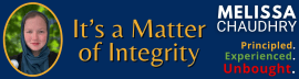 "It's a Matter of Integrity" by Melissa Chaudhry