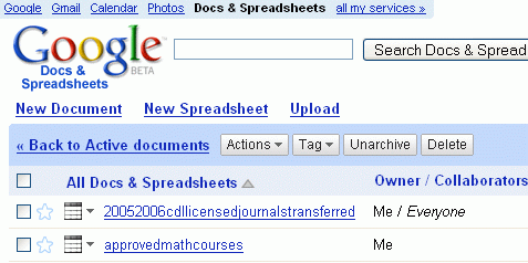Google Operating System: Google Docs & Spreadsheets