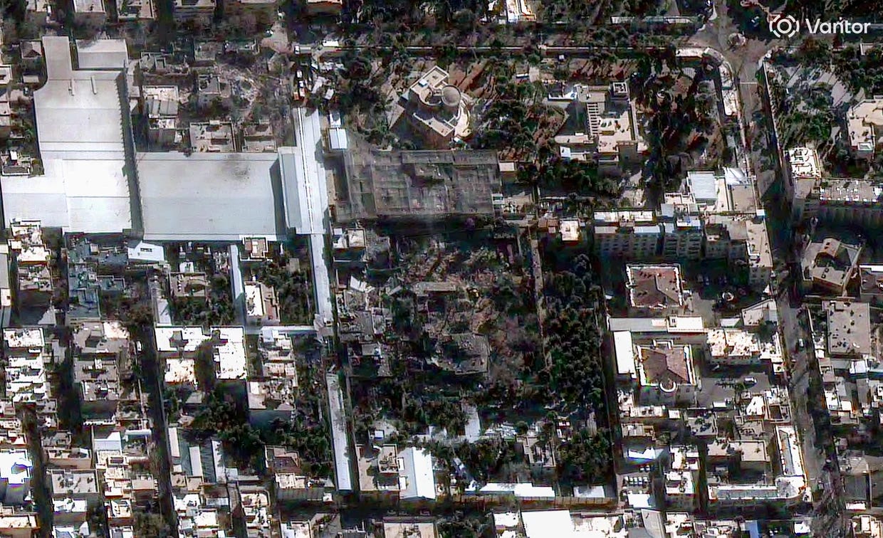 Satellite imagery shows former Iranian Supreme Leader Ayatollah Ali Khamenei's compound in Tehran following airstrikes on March 1, 2026. - Satellite image ©2026 Vantor Satellite imagery shows former Iranian Supreme Leader Ayatollah Ali Khamenei's compound in Tehran following airstrikes on March 1, 2026. - Satellite image ©2026 Vantor