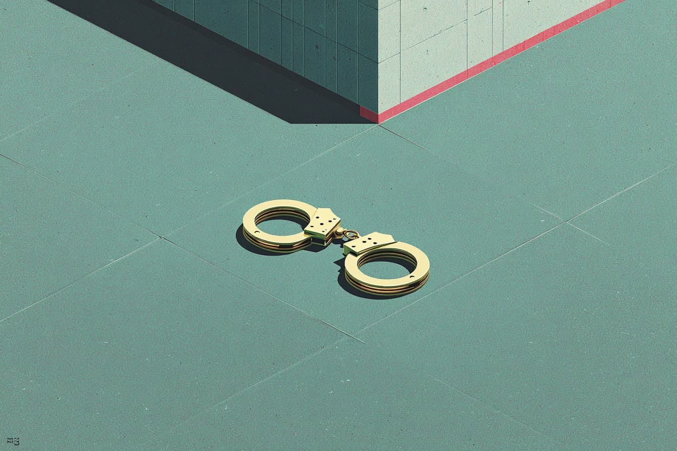 golden handcuffs lying on the floor