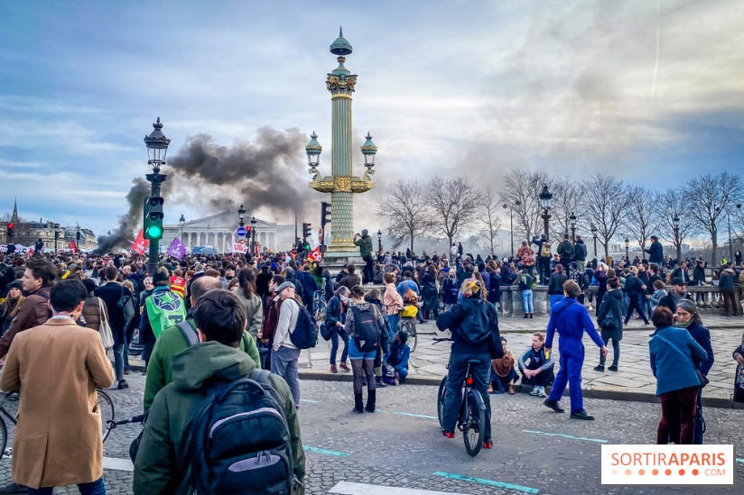 Manifestation Paris - Visuels - Réforme des retraites place Concorde