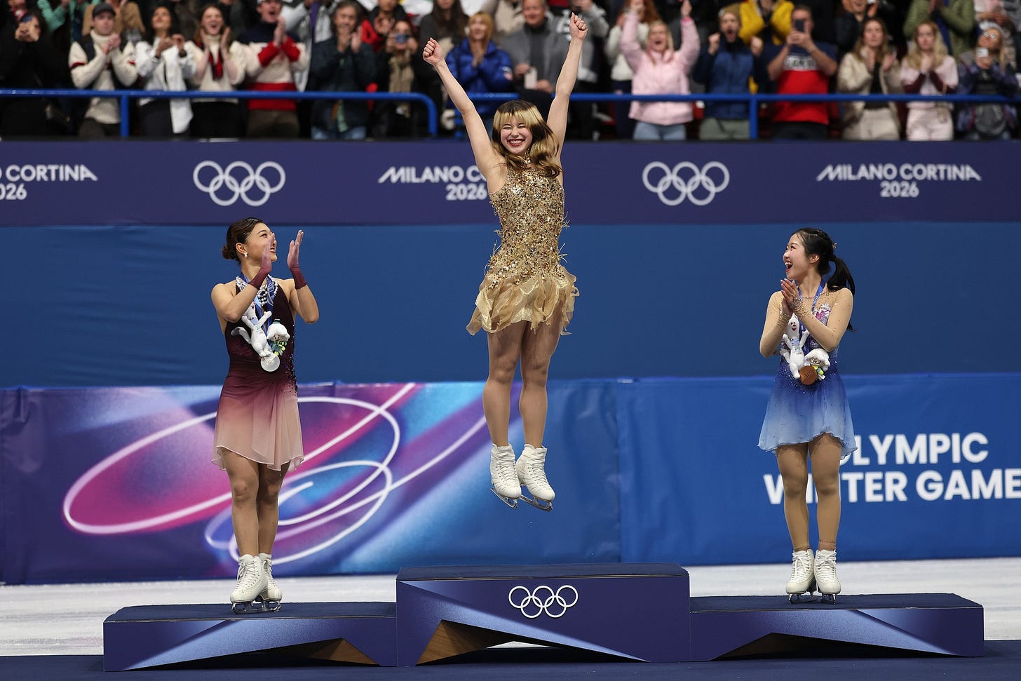 Alysa Liu jumps for joy on the podium (photo by Matthew Stockman for Getty) : r/olympics Alysa Liu jumps for joy on the podium (photo by Matthew Stockman for Getty) : r/olympics