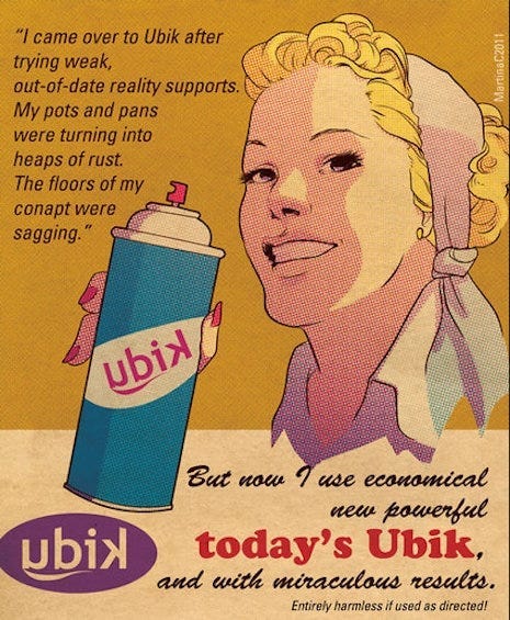 Ubik, God of Artifacts. Sculpture, Graffiti, Tattoos: Philip K… | by  Jonathan Lethem | Medium