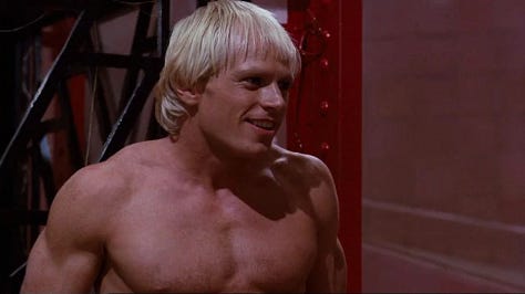 First image is of Rocky from Rocky Horror Picture Show; second image is from Freddie Prinze Jr. as Fred in the Scooby Doo live action movie; and third image is Ryan Gosling as Ken in the Barbie movie.