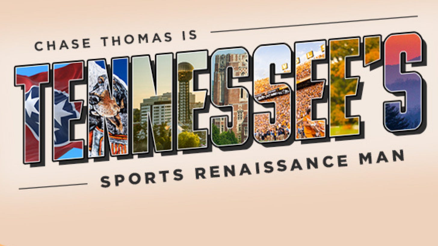 tennessee vols sports renaissance man chase thomas