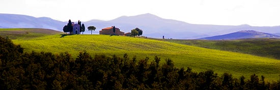 La Chiessetta di Vitaletta, Tuscany Photograph of Chiessetta di Vitaleta, a private chapel on a hillside in Tuscany by John Hulsey