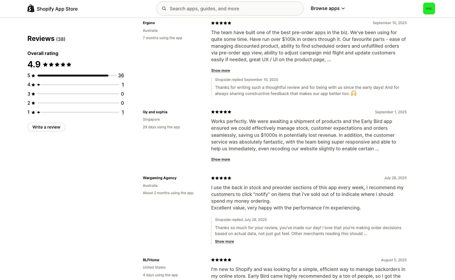 Shopify merchant review highlighting how the Early Bird shopify pre-order app made preorder management seamless and boosted sales.