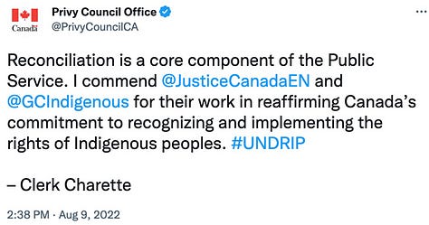 Privy Council Office tweets