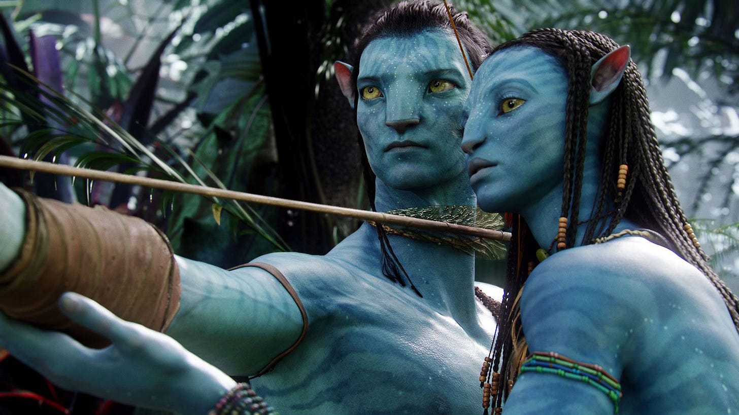 Still from the 2009 sci-fi fantasy epic film Avatar. Still from the 2009 sci-fi fantasy epic film Avatar.