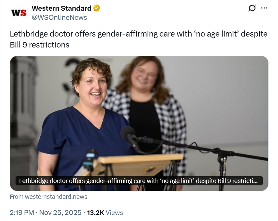 Zdravnica v Lethbridgeu ponuja zdravstveno oskrbo, ki potrjuje spol, "brez starostne omejitve" kljub omejitvam zakona Bill 9