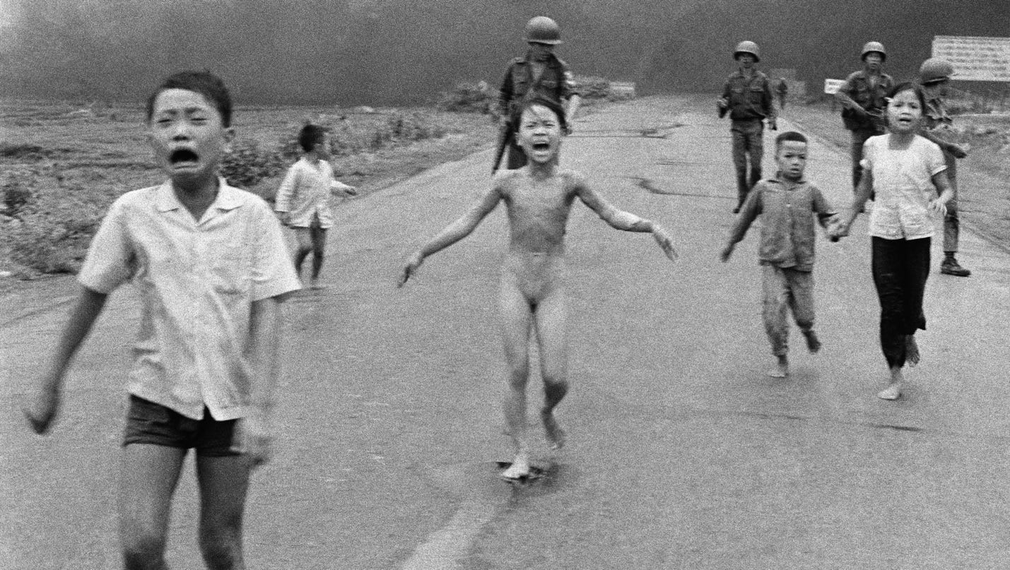A naked child running on a road

AI-generated content may be incorrect.