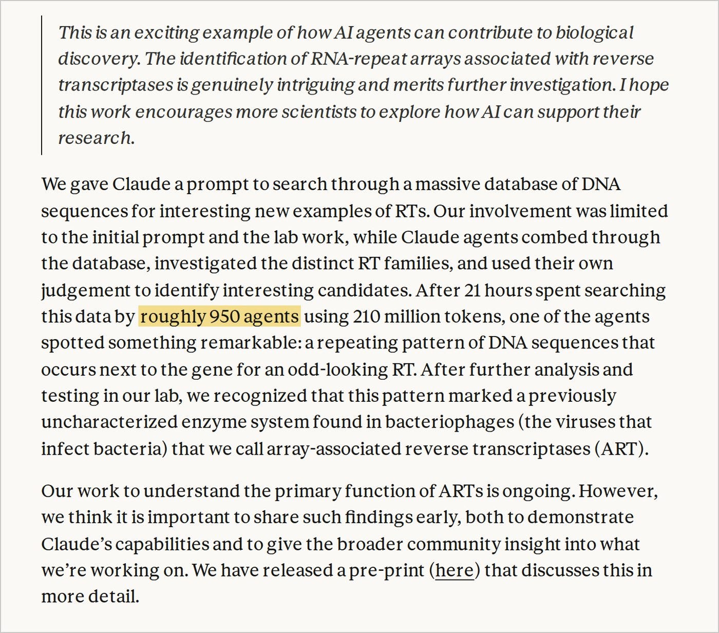 Anthropic’s enzyme announcement, September 23, 2026. Highlight added. Anthropic’s enzyme announcement, September 23, 2026. Highlight added.