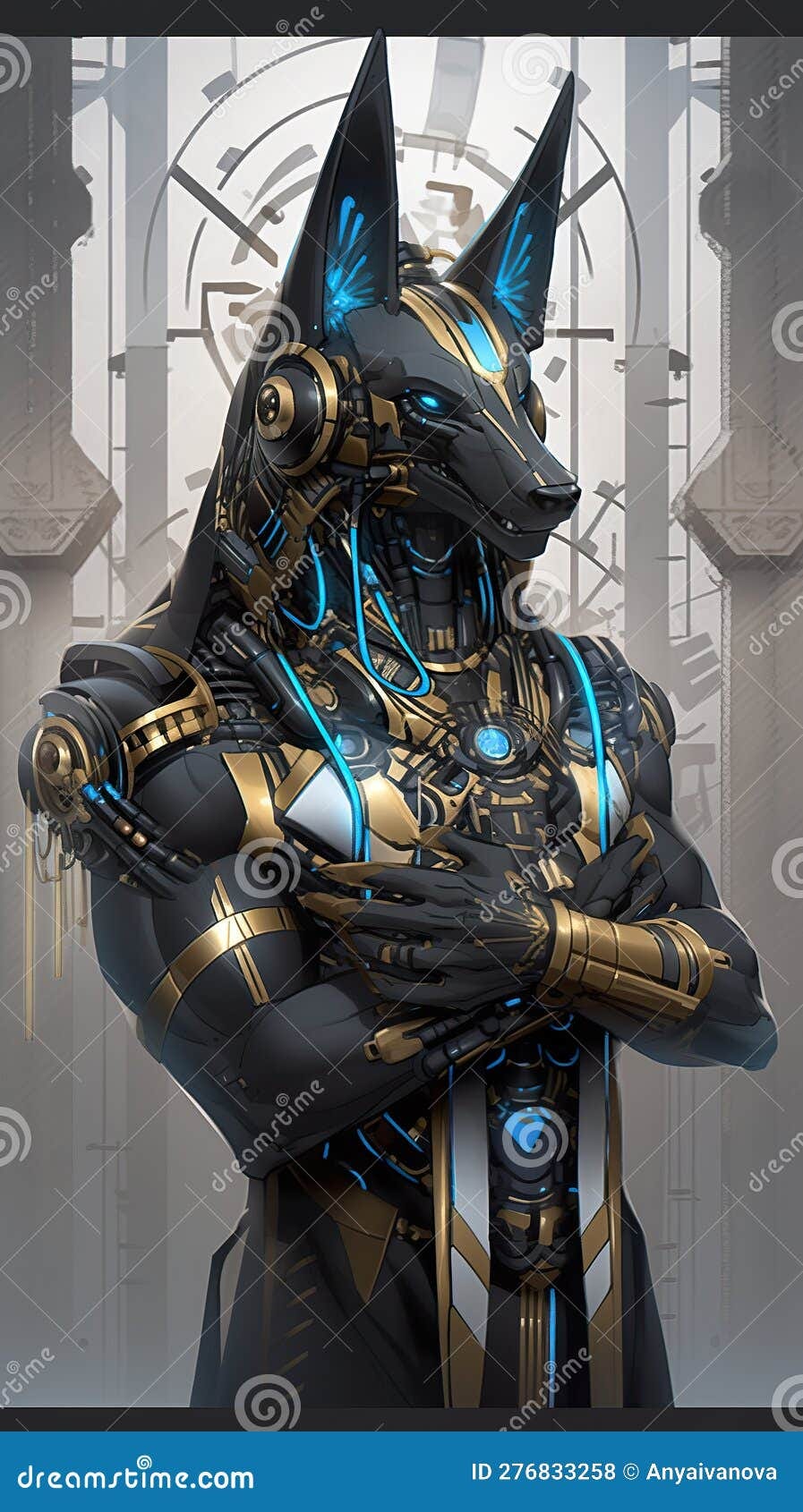 Anubis, the Egyptian God of the Underworld. AI Generative. Stock ...