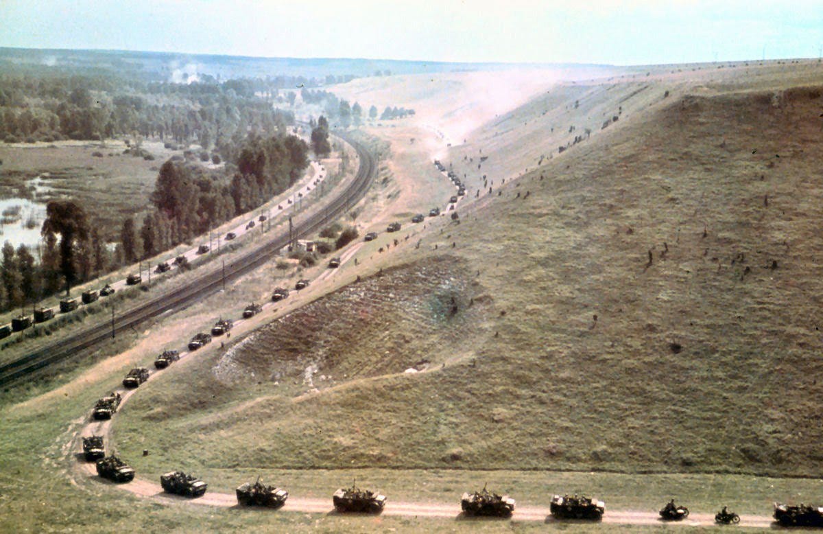 r/ww2 - The 7th Panzer-Division in France, 1940. This is one of those photos that start to make you grasp and understand statistics and industrial might. Columns of tanks, trucks, jeeps, and motorcycles for as far as the eye can see and beyond that countless miles more.