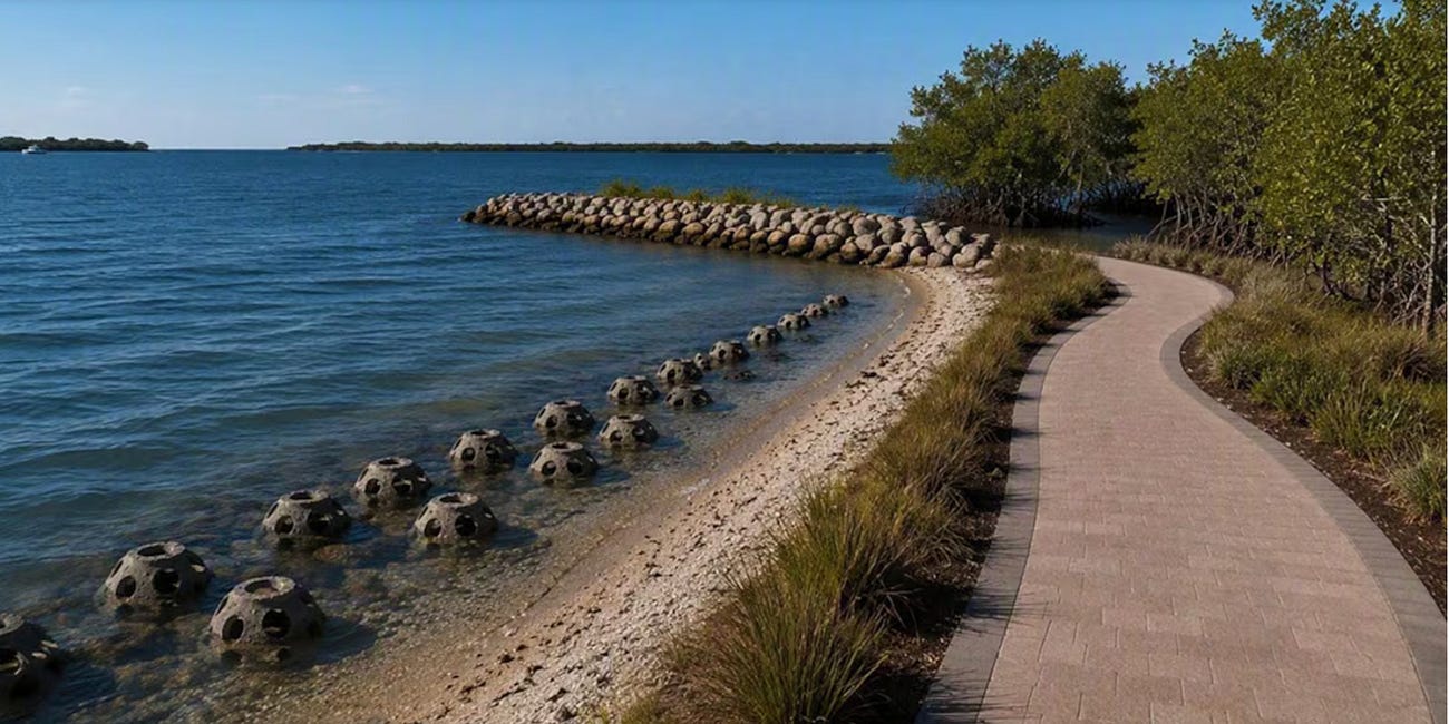 Manatee County to Replace Aging Seawall at Bishop Point Park with Living Shoreline