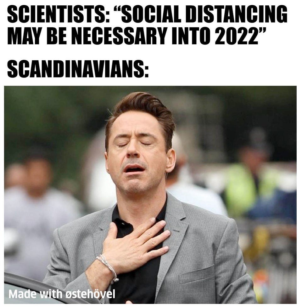 Scandinavian social distancing meme, with Robert Downey Junior Scandinavian social distancing meme, with Robert Downey Junior