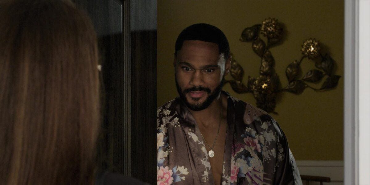 Walker Trey in robe open exposing to Adriana Walker Trey in robe open exposing to Adriana