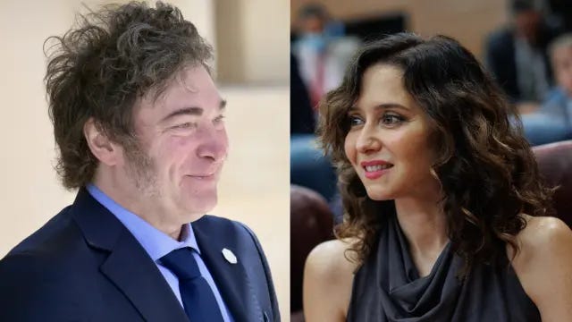 Ayuso se reunirá con Milei el viernes en Madrid y le distinguirá con la  Medalla Internacional de la Comunidad