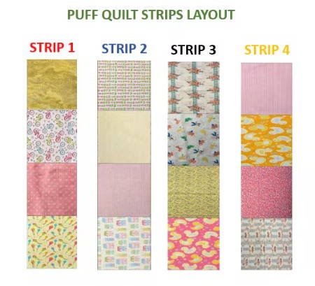 Puff Quilt Strips Layout