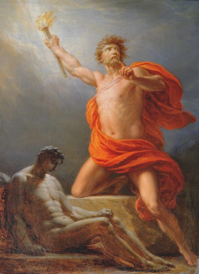 Prometheus Bringing Fire To Mankind by Heinrich Fuger Prometheus Bringing Fire To Mankind by Heinrich Fuger