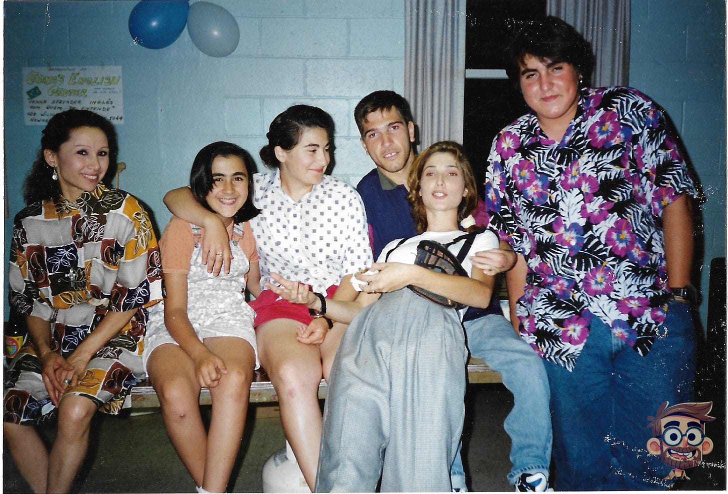 Hanging out with friends of different nationalities (circa 1993)