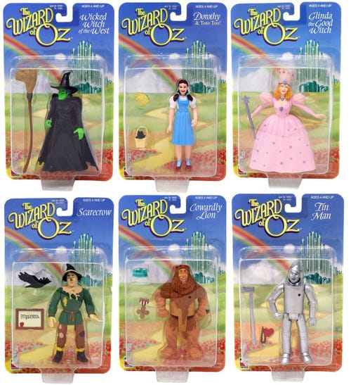 The Wizard of Oz The Wizard of Oz 5.5 Mini Doll Set Glinda, Cowardly Lion,  Tin Man, Scarecrow, Dorothy Wicked Witch Trevco - ToyWiz