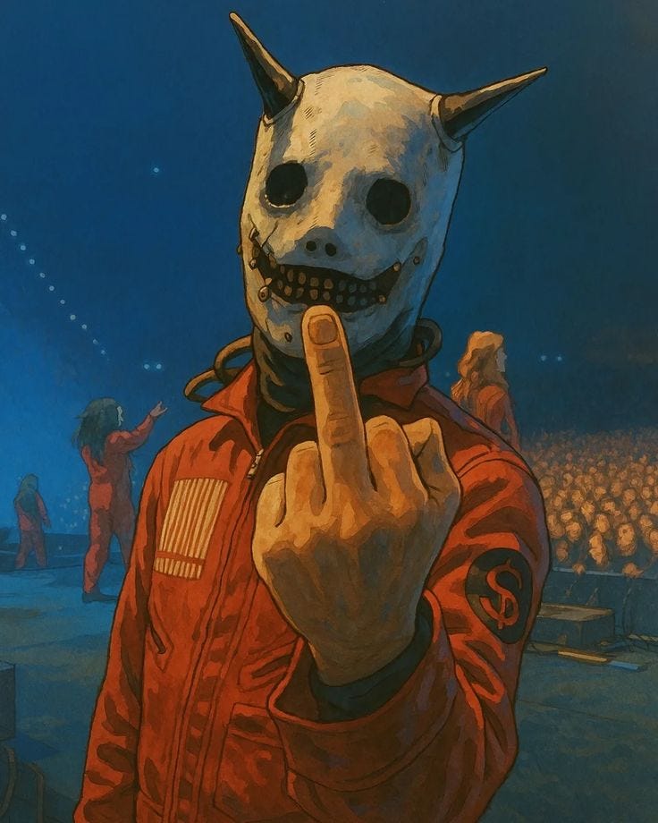 This may contain: a painting of a person wearing a mask and pointing to the side with his finger This may contain: a painting of a person wearing a mask and pointing to the side with his finger