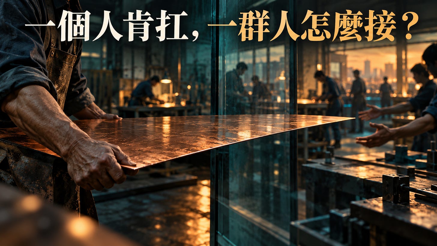 少數人的本領與責任，如何交給更多人共同承接