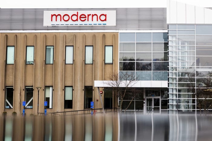 The Moderna Inc. headquarters in Cambridge, Massachusetts. The Moderna Inc. headquarters in Cambridge, Massachusetts.