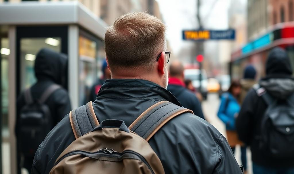 man waiting for bus concerned he might have a heat-sensory episode autism autistic traits unmasking autism autism acceptance