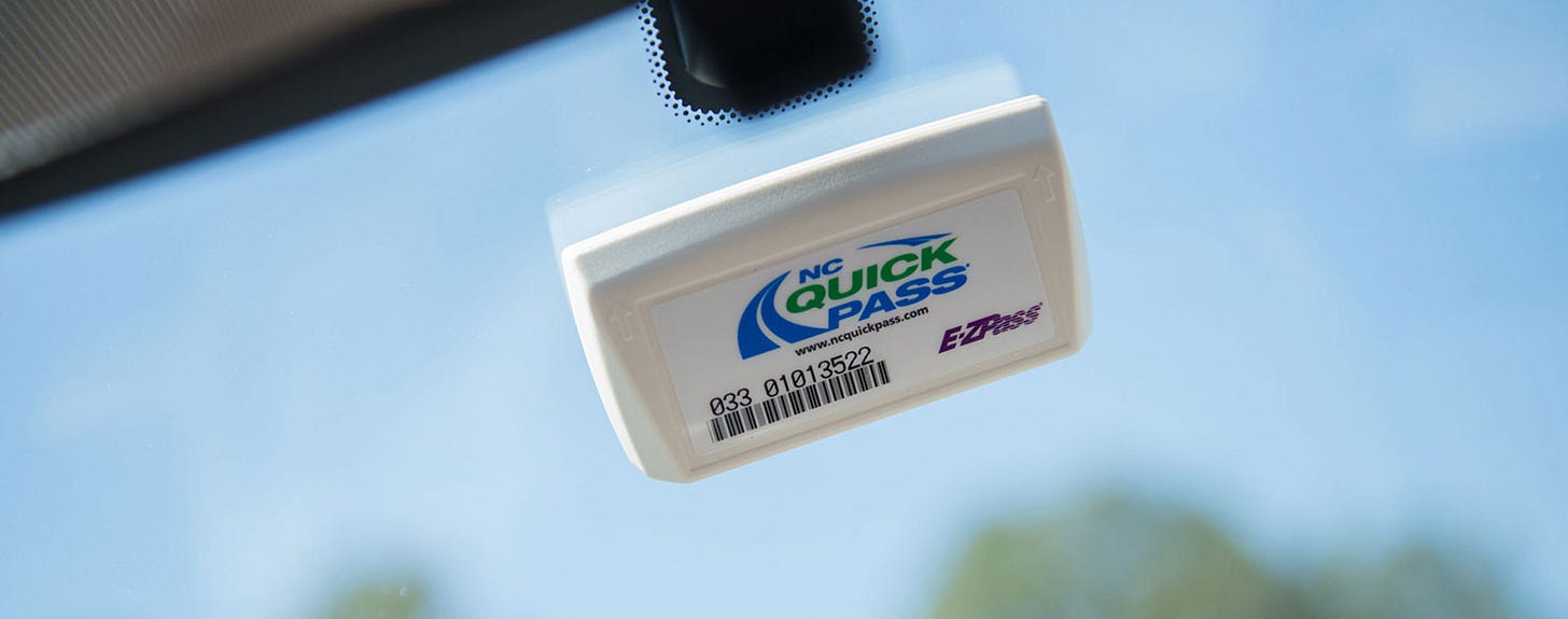 NC Quick Pass transponder photo