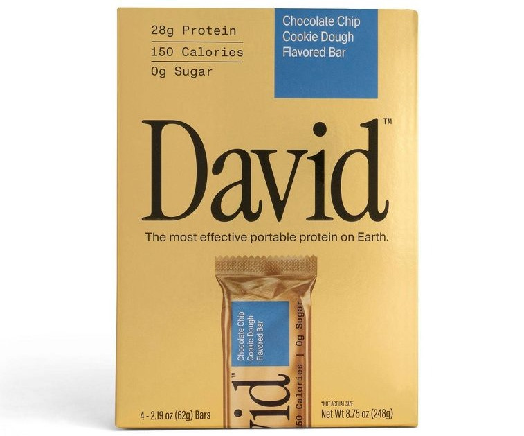 David Protein Gold Chocolate Chip Cookie Dough High Protein Bars - 28g Protein - 4ct, 1 of 13 David Protein Gold Chocolate Chip Cookie Dough High Protein Bars - 28g Protein - 4ct, 1 of 13